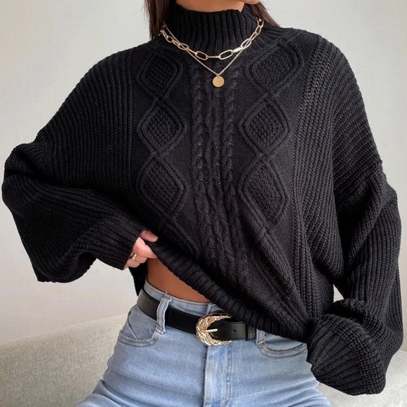 SHEIN High neck rib-knit sweater - Picture 4 of 5